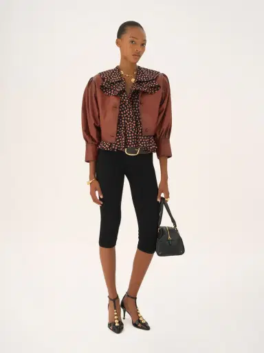 Chloé Cropped collarless jacket in leather | Thumbnail 3
