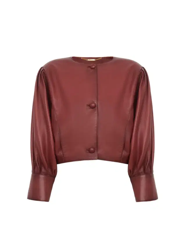 Chloé Cropped collarless jacket in leather