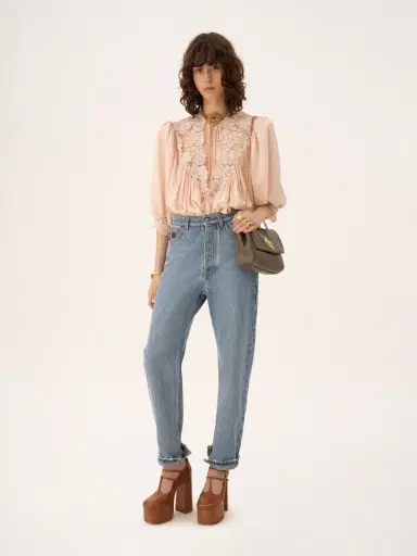 Chloé High-rise tapered jeans in denim | Thumbnail 3