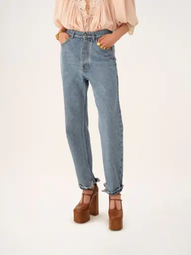 Chloé High-rise tapered jeans in denim | Thumbnail 4