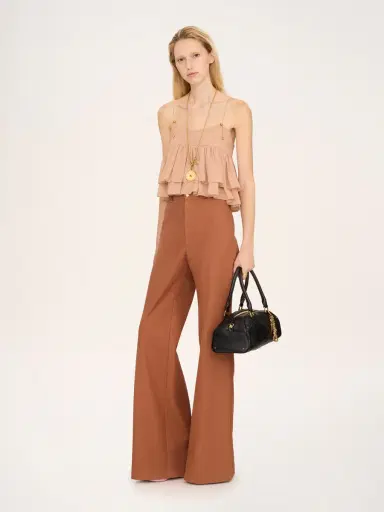 Chloé Sleeveless ruffle top in silk georgette | Thumbnail 3
