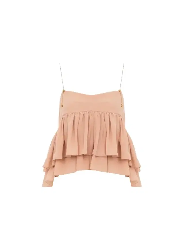 Chloé Sleeveless ruffle top in silk georgette