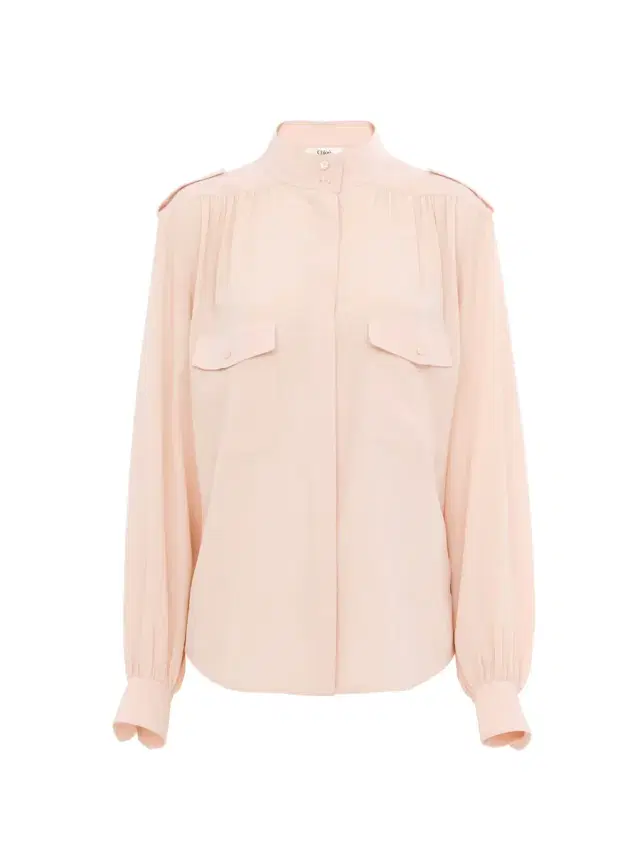 Chloé Gathered blouse in crêpe de chine
