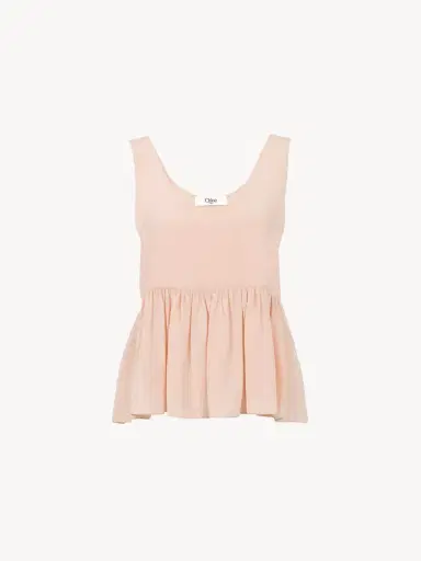 Chloé Gathered sleeveless top in crêpe de chine | Thumbnail 2