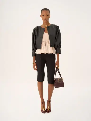 Chloé Gathered sleeveless top in crêpe de chine | Thumbnail 3