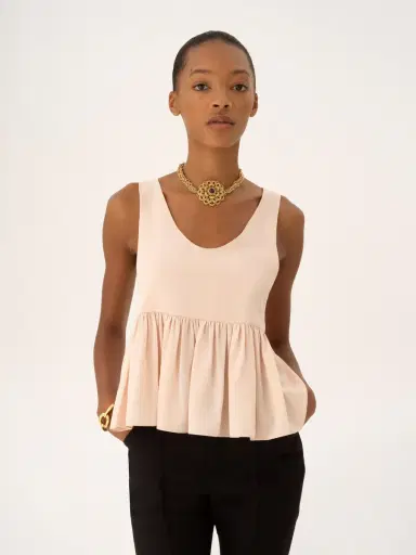 Chloé Gathered sleeveless top in crêpe de chine | Thumbnail 4