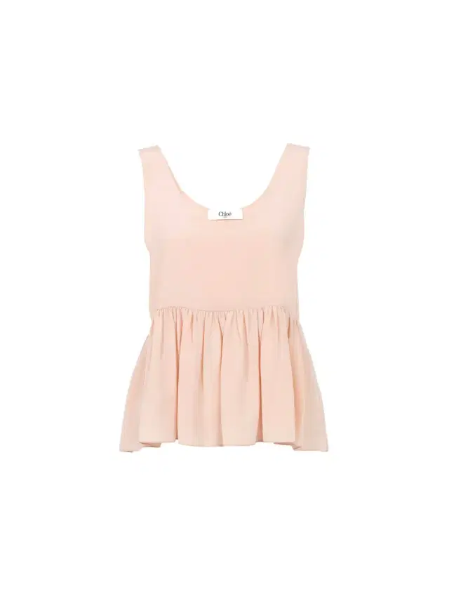 Chloé Gathered sleeveless top in crêpe de chine