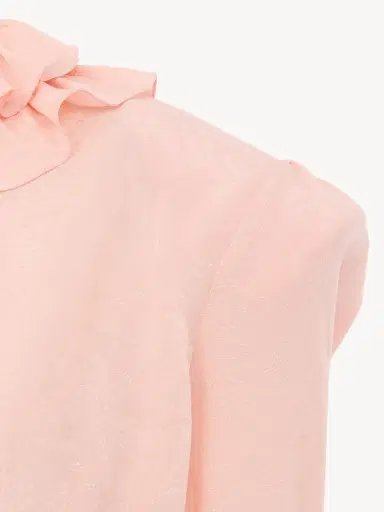 Chloé Drawstring ruffle top in jacquard silk | Thumbnail 6