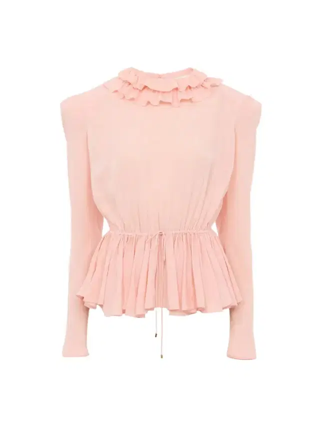 Chloé Drawstring ruffle top in jacquard silk