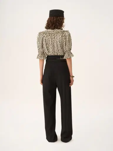 Chloé Puff-sleeve ruffle top in crêpe de chine | Thumbnail 5