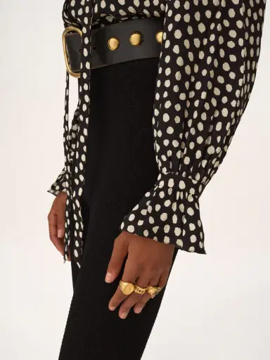 Chloé Tie-front ruffled blouse in silk jacquard | Thumbnail 6