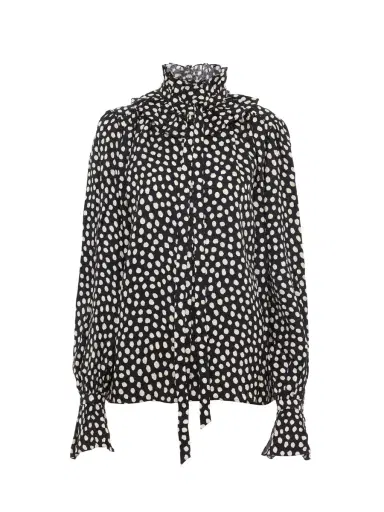 Chloé Tie-front ruffled blouse in silk jacquard | Thumbnail 1