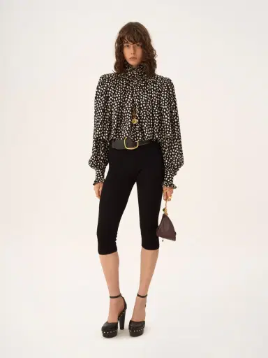 Chloé Maxi gathered high-neck top in silk jacquard | Thumbnail 3