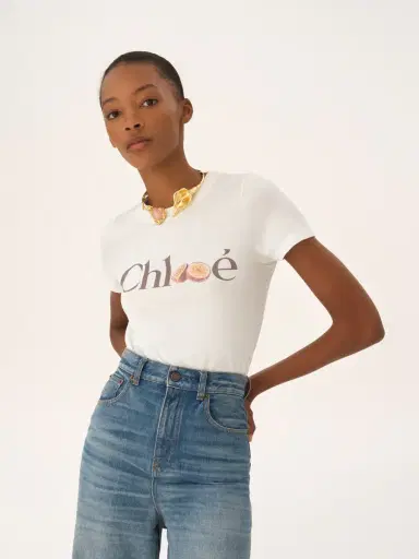 Chloé Baby fit logo T-shirt in cotton jersey | Thumbnail 4