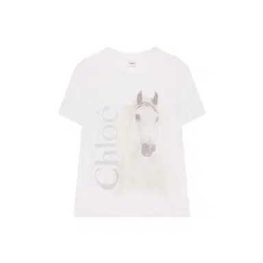 Chloé Crew-neck logo T-shirt in cotton jersey | Thumbnail 1