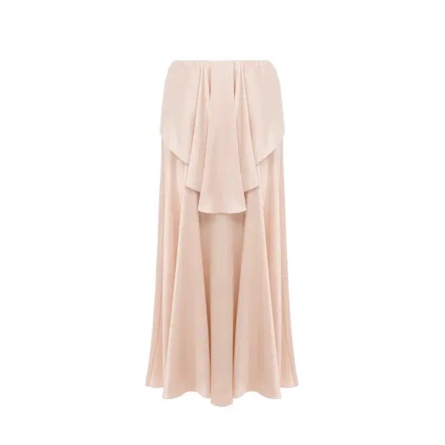 Fluid layered midi skirt in washed silk satin