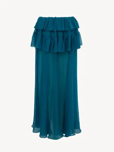 Chloé Ruffled long skirt in silk mousseline | Thumbnail 2
