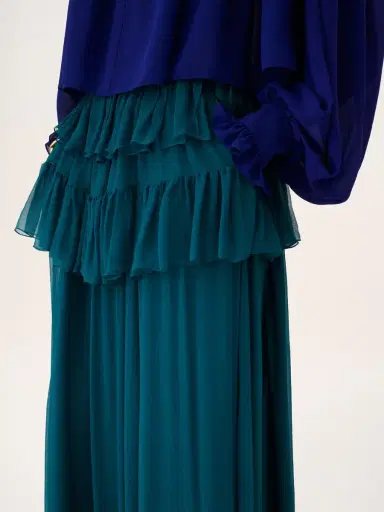 Chloé Ruffled long skirt in silk mousseline | Thumbnail 6