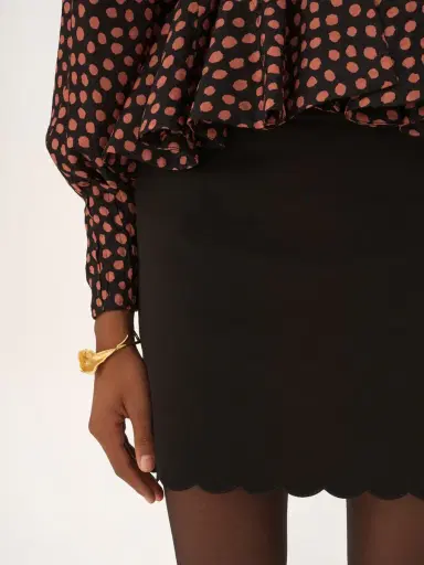 Chloé Scalloped mini skirt in soft cavalry cotton | Thumbnail 6