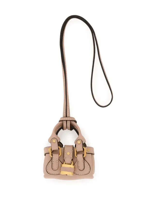 Chloé Chloé Symbols Mini Paddington bag charm in grained leather