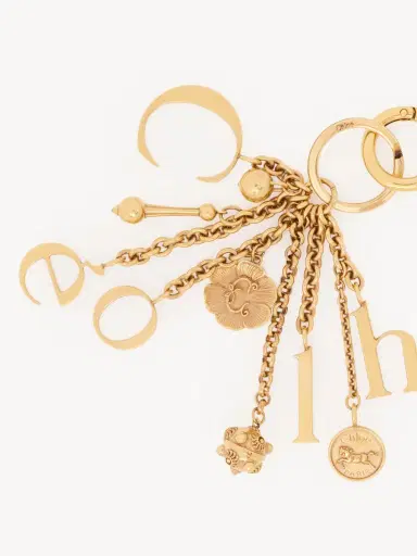 Chloé Chloé Symbols Logo key ring bag charm in brass | Thumbnail 3