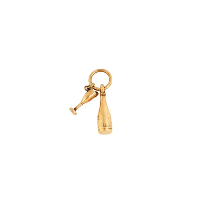 Chloé Bottle & Glass charm in brass