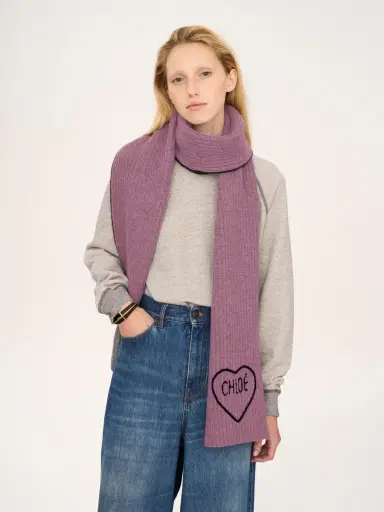 Chloé The Chloé Encoeur scarf in wool & cashmere | Thumbnail 2