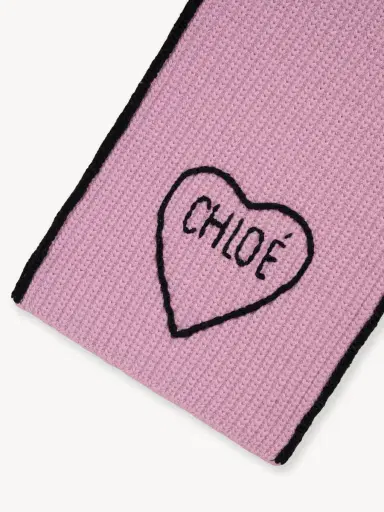 Chloé The Chloé Encoeur scarf in wool & cashmere | Thumbnail 3