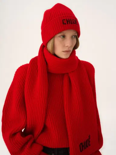 Chloé The Chloé Joyful scarf in wool & cashmere | Thumbnail 5 Chloé The Chloé Joyful scarf in wool & cashmere | Thumbnail 5