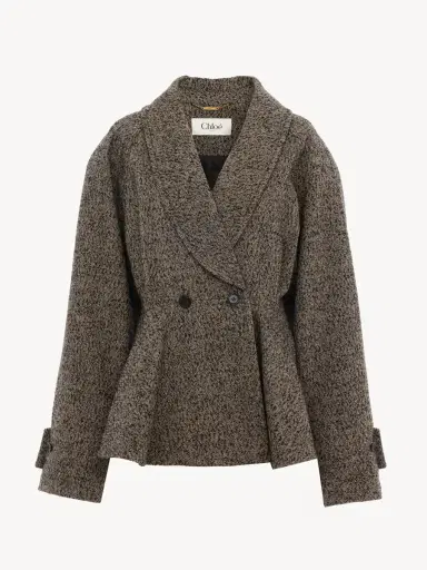 Chloé Short riding coat in chevron wool | Thumbnail 2