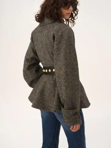 Chloé Short riding coat in chevron wool | Thumbnail 5