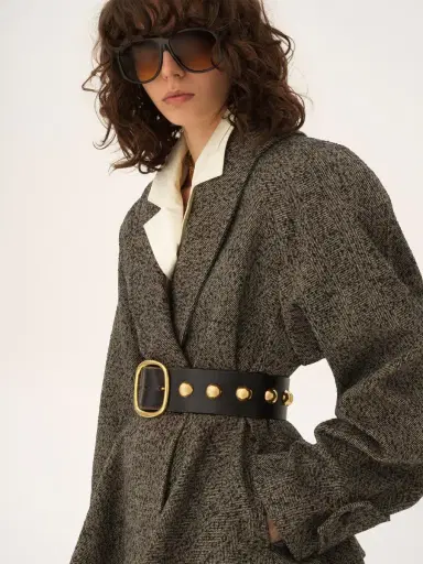 Chloé Short riding coat in chevron wool | Thumbnail 6