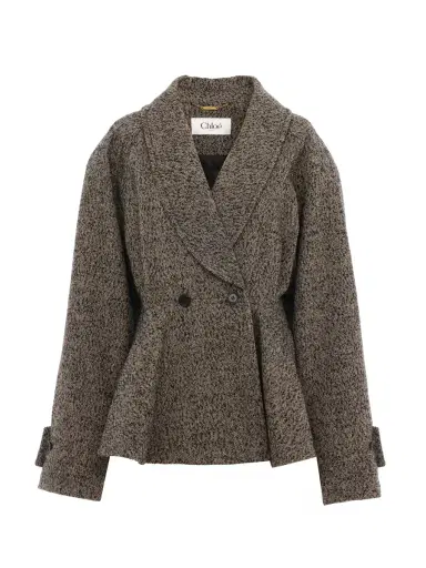 Chloé Short riding coat in chevron wool | Thumbnail 1