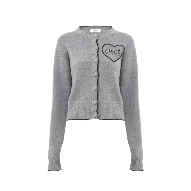 Chloé Fitted logo cardigan in a wool & cashmere knit