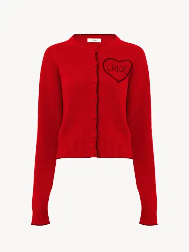 Chloé Fitted logo cardigan in a wool & cashmere knit | Thumbnail 2