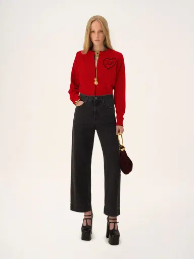 Chloé Fitted logo cardigan in a wool & cashmere knit | Thumbnail 3