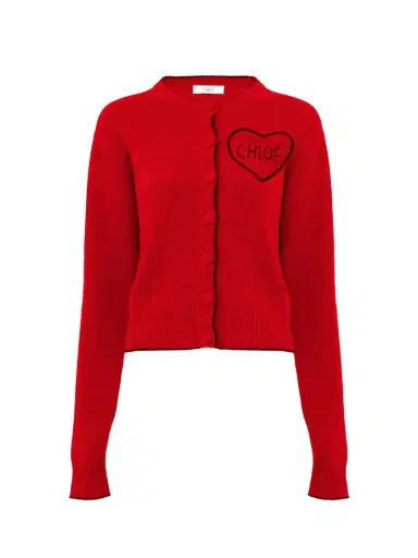 Chloé Fitted logo cardigan in a wool & cashmere knit | Thumbnail 1