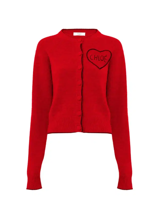 Chloé Fitted logo cardigan in a wool & cashmere knit