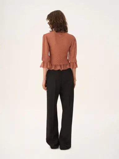 Chloé Ruffled puff-sleeve sweater in a lurex knit | Thumbnail 5