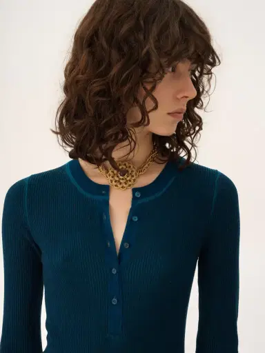 Chloé Henley shirt in a merino wool knit | Thumbnail 6