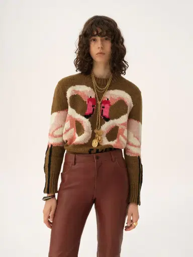 Chloé Crew-neck logo sweater in a wool knit | Thumbnail 4