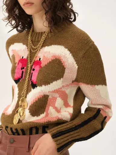 Chloé Crew-neck logo sweater in a wool knit | Thumbnail 6