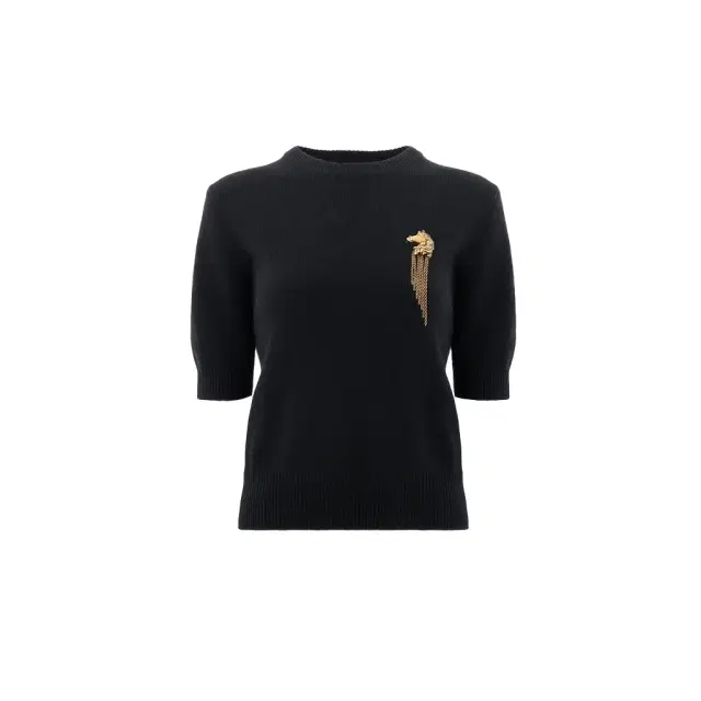 Chloé Short-sleeve sweater in a merino & cashmere wool knit