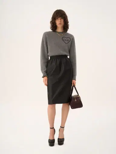 Chloé Cropped fitted logo sweater in a wool knit | Thumbnail 3