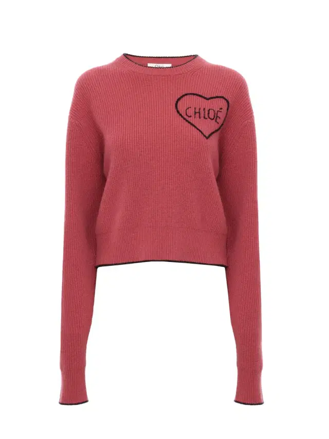 Chloé Cropped fitted logo sweater in a wool knit