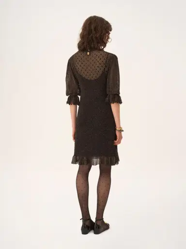 Chloé Ruffled puff-sleeve mini dress in a lurex knit | Thumbnail 5