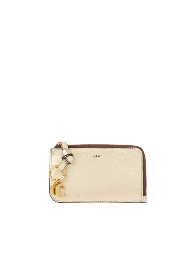 Alphabet wallet in metallized leather