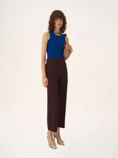 Chloé Straight cropped pants in wool crêpe | Thumbnail 3 Chloé Straight cropped pants in wool crêpe | Thumbnail 3