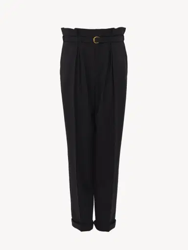 Chloé High-rise wide-leg pants in wool grain de poudre | Thumbnail 2