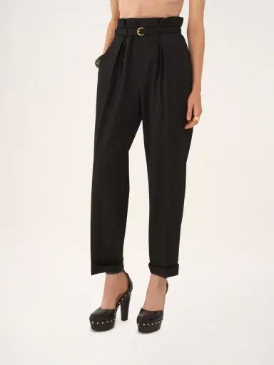 Chloé High-rise wide-leg pants in wool grain de poudre | Thumbnail 4